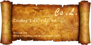 Csaby Lóránt névjegykártya