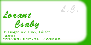 lorant csaby business card