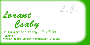 lorant csaby business card